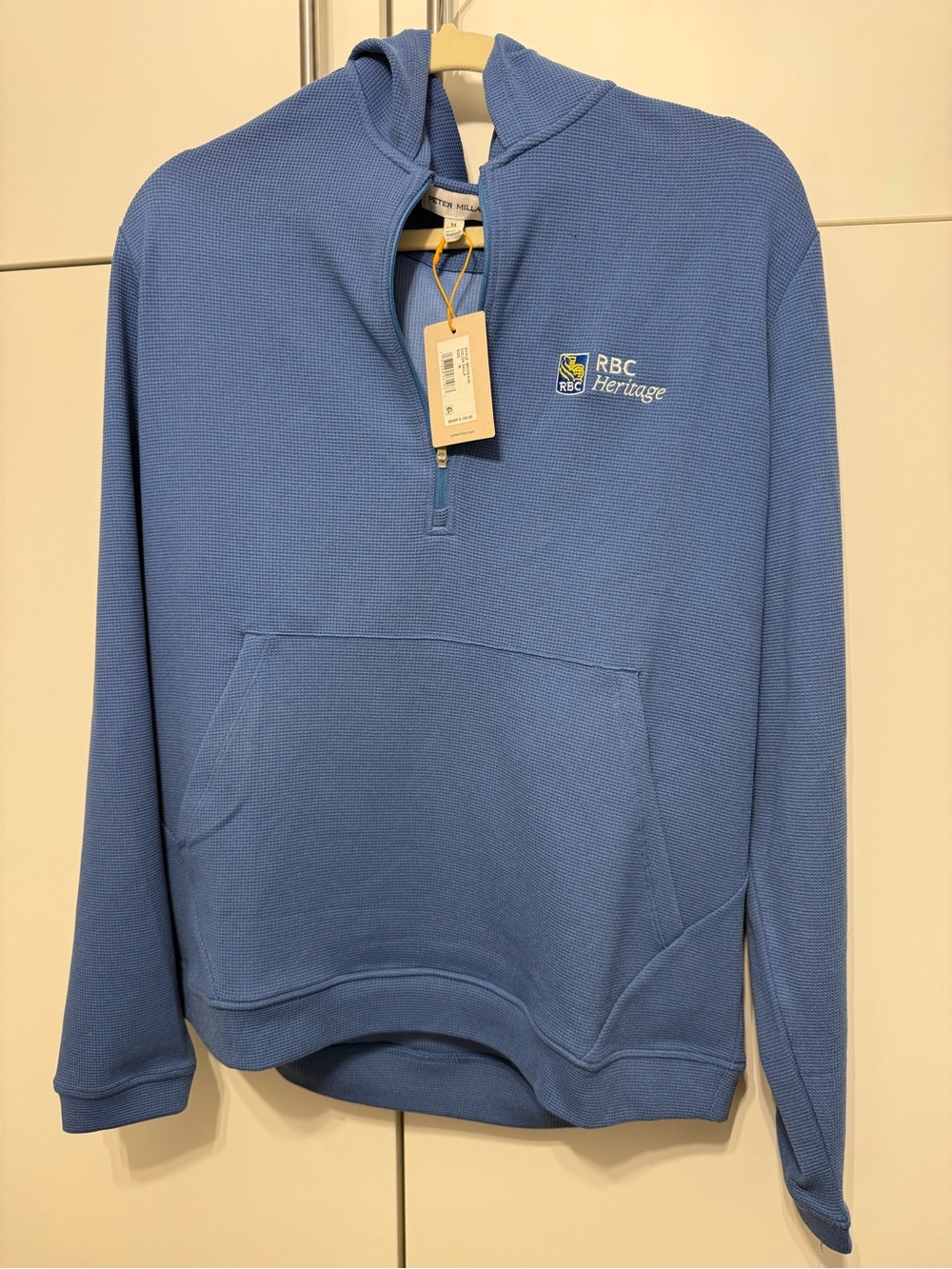Peter Millar Men's Quarter-Zip Hooded Sweater, color: Sailor